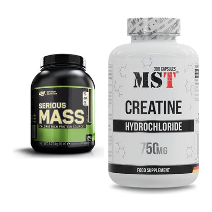 Masseaufbau-Set: Optimum Nutrition Serious Mass + MST Creatine HCL – alle enthaltenen Artikel
