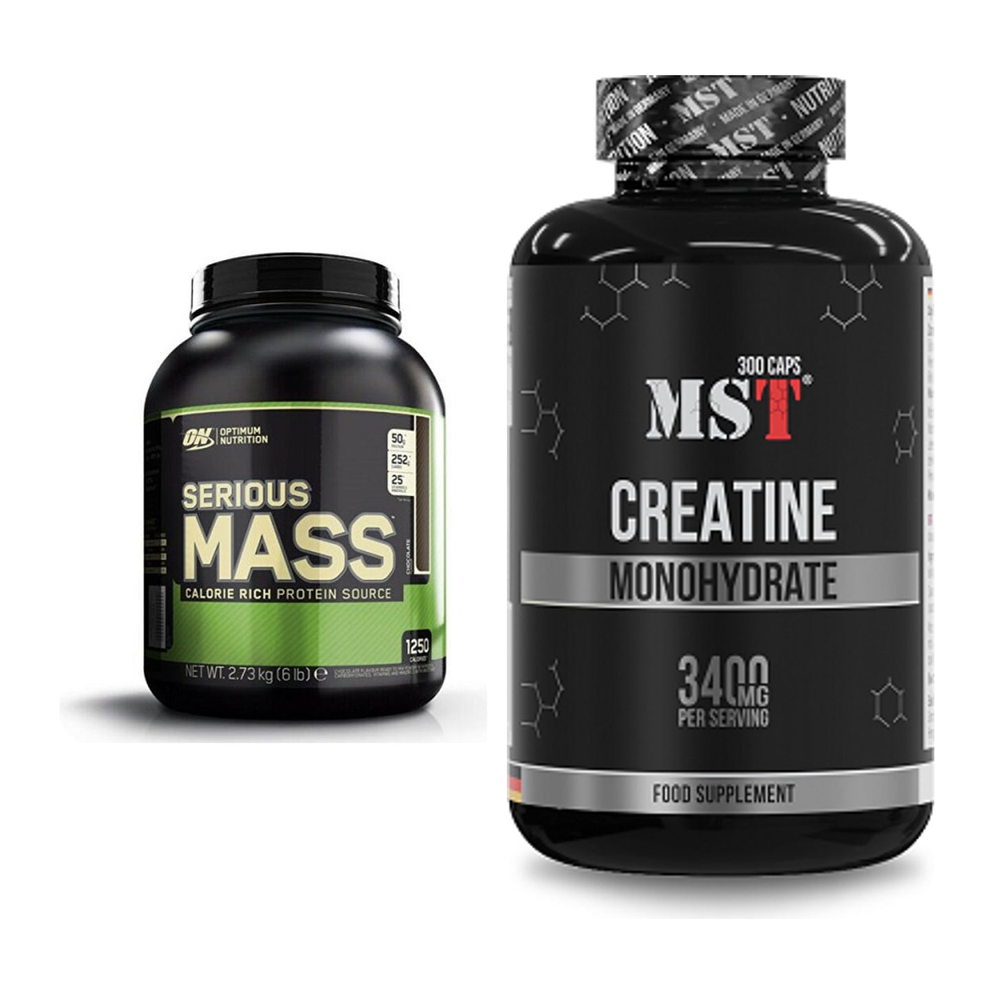 Masseaufbau-Set: Optimum Nutrition Serious + MST Creatine Monohydrate – alle enthaltenen Artikel