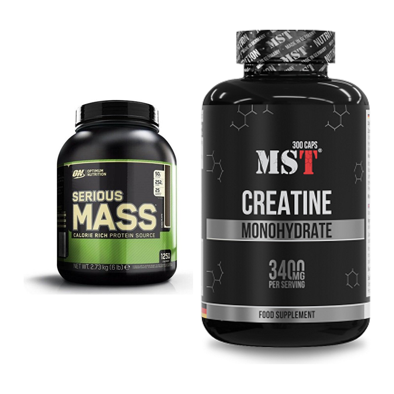 Masseaufbau-Set: Optimum Nutrition Serious + MST Creatine Monohydrate – alle enthaltenen Artikel