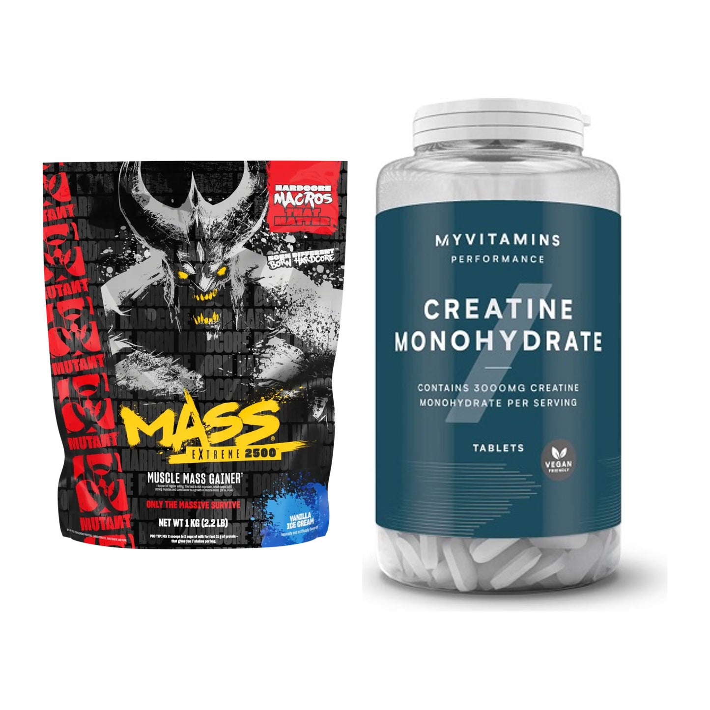 Masseaufbau-Set: Mutant Mass EXTREME 2500 + MyProtein MyVitamins – alle enthaltenen Artikel