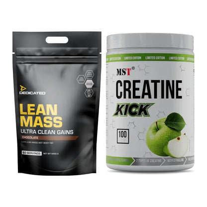 Masseaufbau-Set: Dedicated Lean Mass Gainer + MST Creatine Kick – alle enthaltenen Artikel