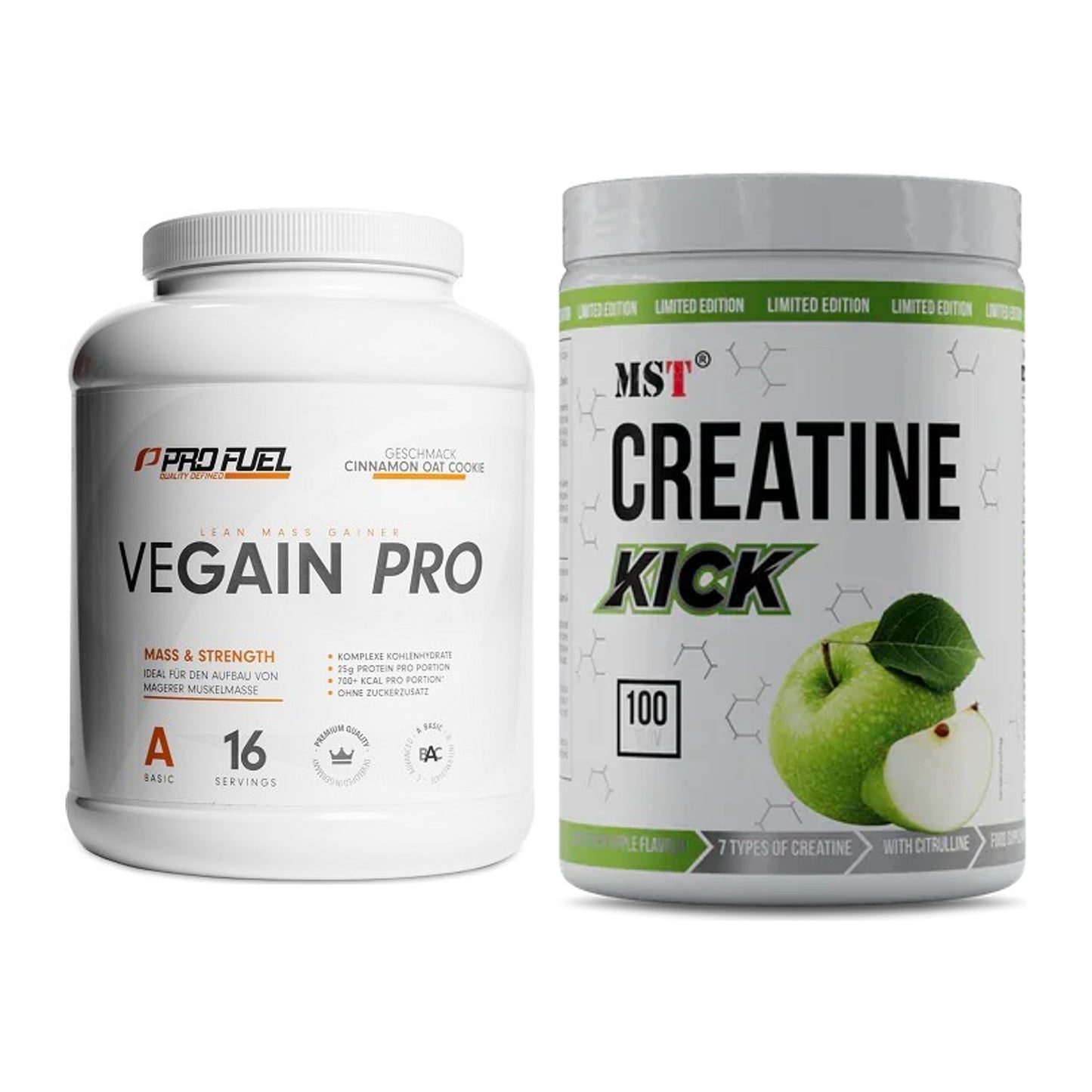 Masseaufbau-Set: ProFuel VEGAIN Pro + MST Creatine Kick – alle enthaltenen Artikel