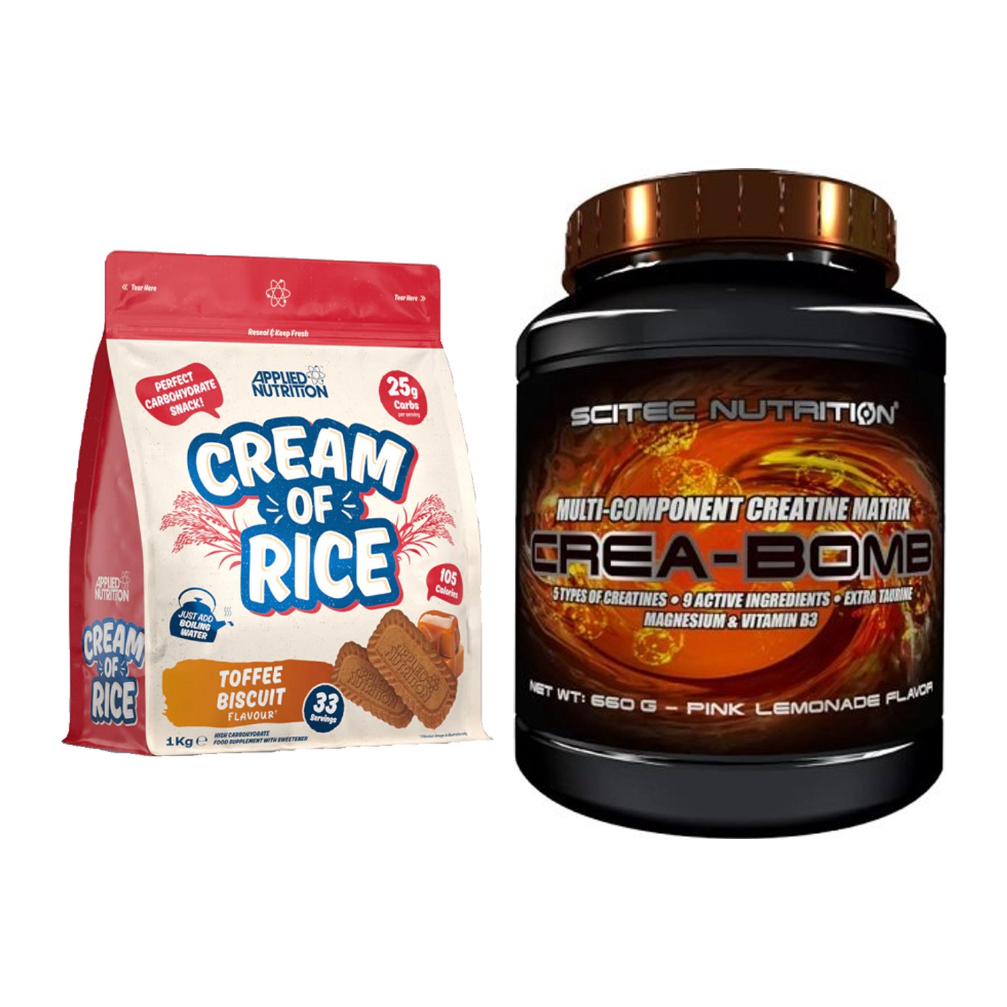 Masseaufbau-Set: Applied Nutrition Cream + Scitec Crea-Bomb 660g – alle enthaltenen Artikel