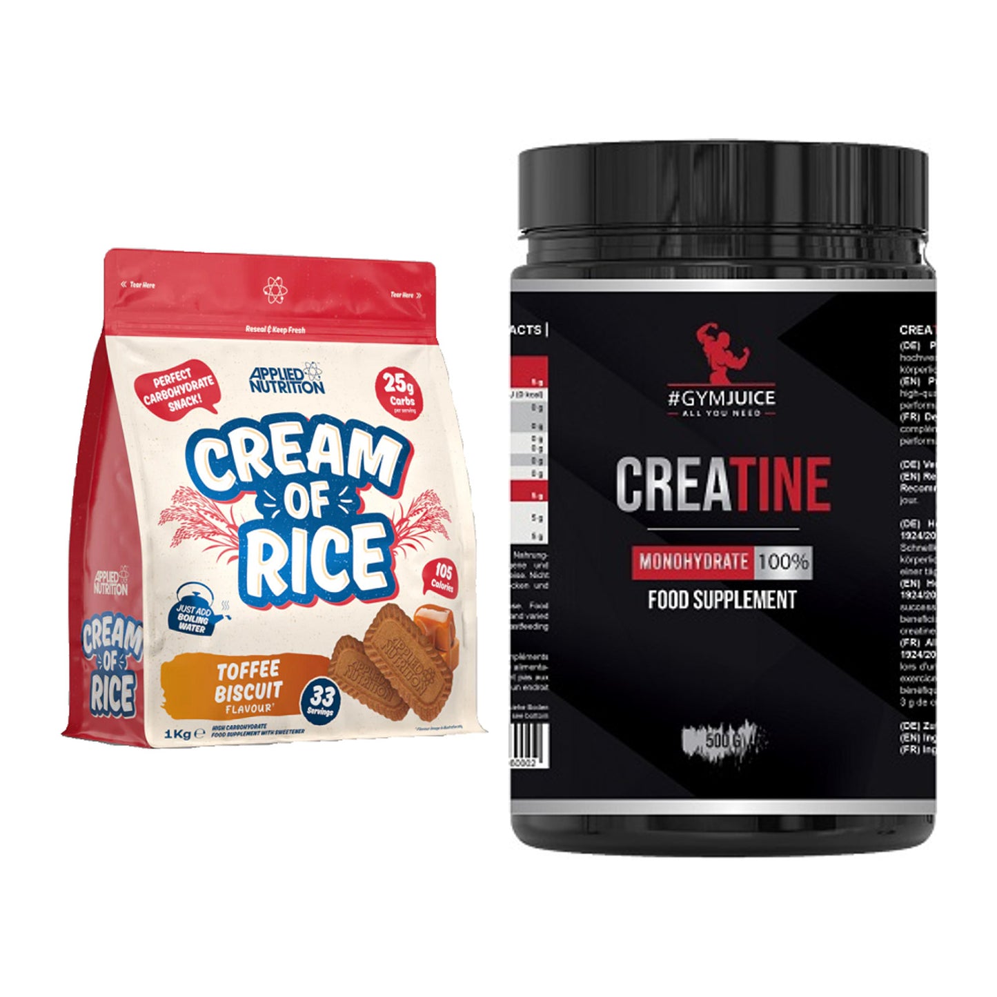 Masseaufbau-Set: Applied Nutrition Cream + #GYMJUICE Creatine – alle enthaltenen Artikel
