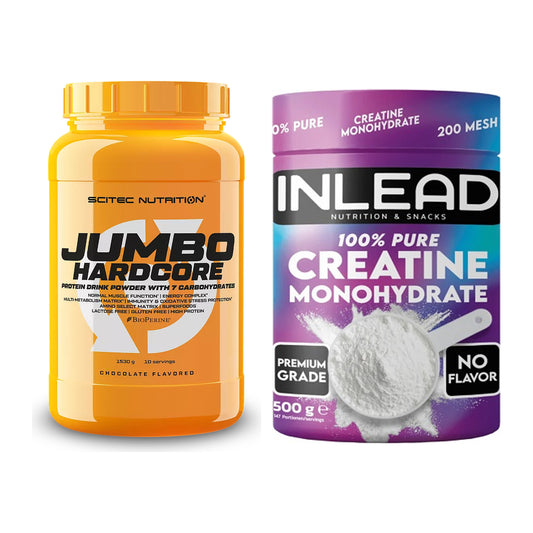Masseaufbau-Set: Scitec Jumbo Hardcore1530 + INLEAD Creatine – alle enthaltenen Artikel