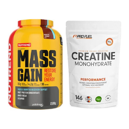 Masseaufbau-Set: Nutrend Mass Gain + ProFuel Creatine Monohydrate – alle enthaltenen Artikel