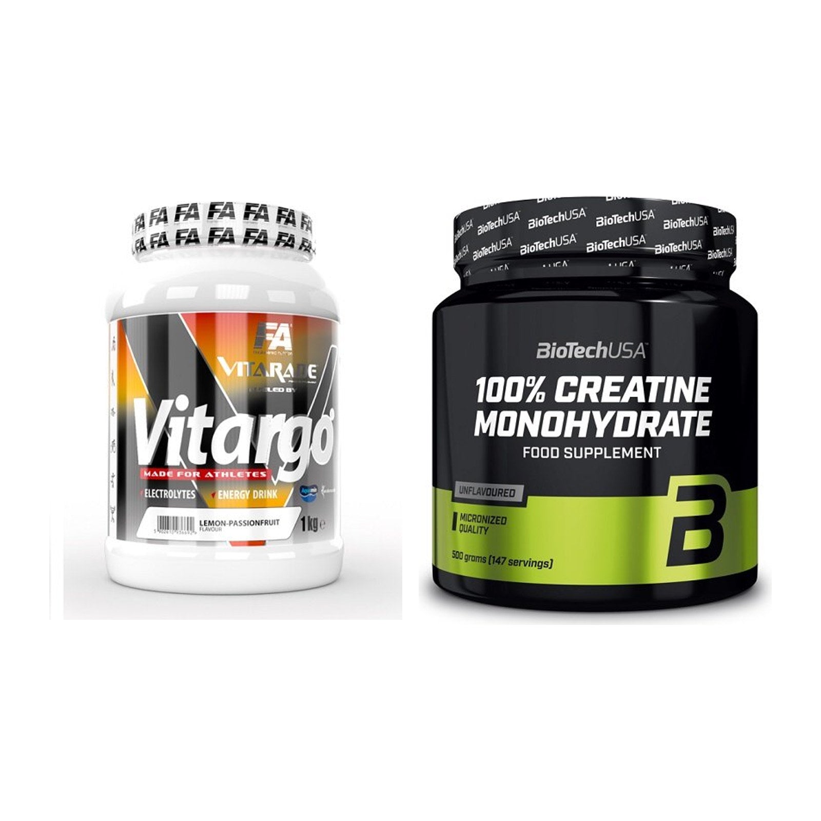 Masseaufbau-Set: FA Vitarade Vitargo + BioTech Creatine Monohydrate – alle enthaltenen Artikel
