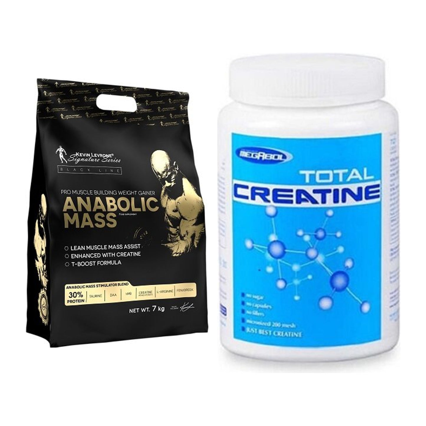 Masseaufbau-Set: Kevin Levrone Anabolic Mass + Megabol Total Creatine – alle enthaltenen Artikel