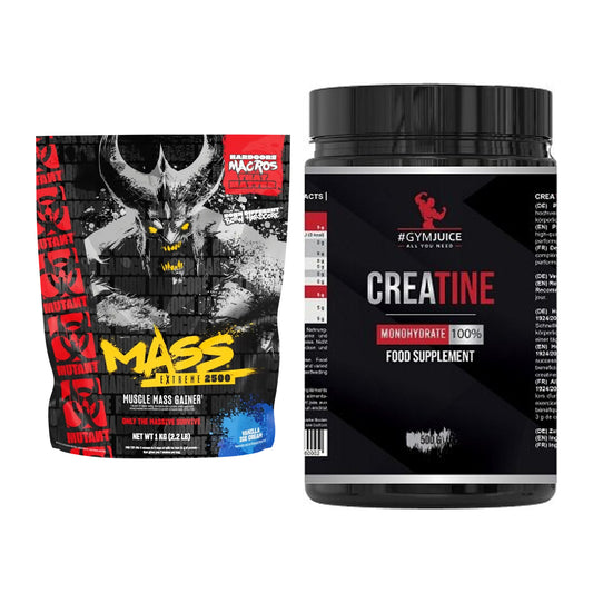 Masseaufbau-Set: Mutant Mass EXTREME 2500 + #GYMJUICE Creatine – alle enthaltenen Artikel
