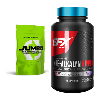 Masseaufbau-Set: Scitec Jumbo + EFX Kre-Alkalyn Ripped Kapsel – alle enthaltenen Artikel