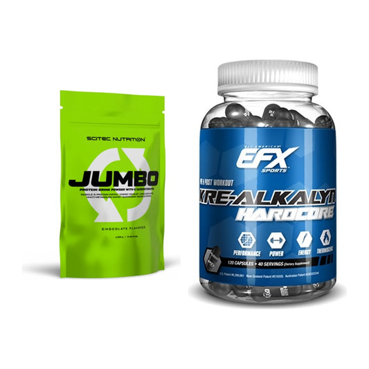 Masseaufbau-Set: Scitec Jumbo + EFX Kre-Alkalyn Hardcore – alle enthaltenen Artikel