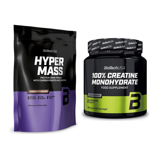 Masseaufbau-Set: BioTech Hyper Mass + BioTech Creatine Monohydrate – alle enthaltenen Artikel