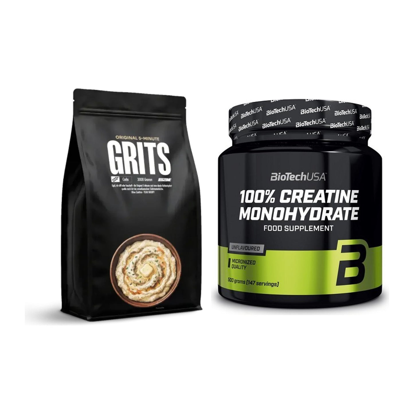 Masseaufbau-Set: Big Zone Grits + BioTech Creatine – alle enthaltenen Artikel