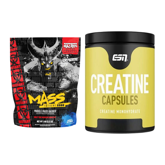 Masseaufbau-Set: Mutant Mass EXTREME 2500 + ESN Ultrapure Creatine – alle enthaltenen Artikel