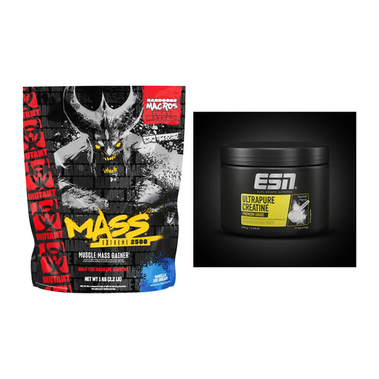 Masseaufbau-Set: Mutant Mass EXTREME 2500 + ESN Ultrapure Creatine – alle enthaltenen Artikel