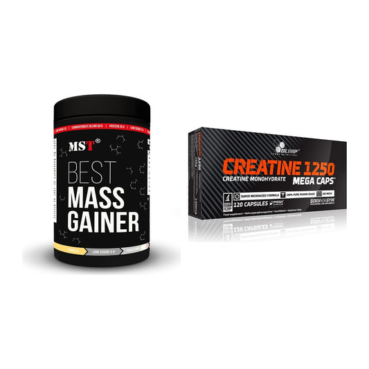 Masseaufbau-Set: MST Best Mass Gainer + Olimp Creatine Mega Caps – alle enthaltenen Artikel