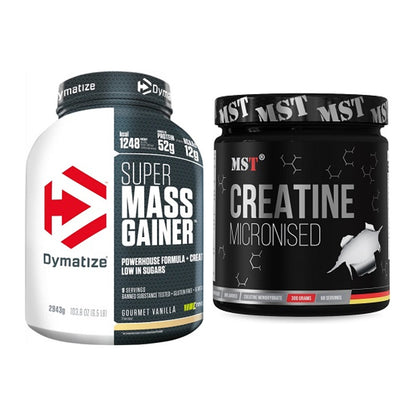 Masseaufbau-Set: Dymatize Super Mass Gainer + MST Creatin Monohydrate – alle enthaltenen Artikel