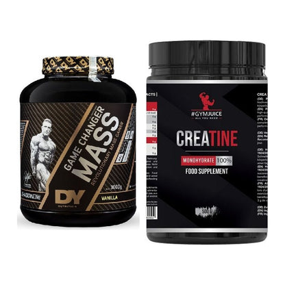 Masseaufbau-Set: DY Nutrition Game Changer + #GYMJUICE Creatine – alle enthaltenen Artikel