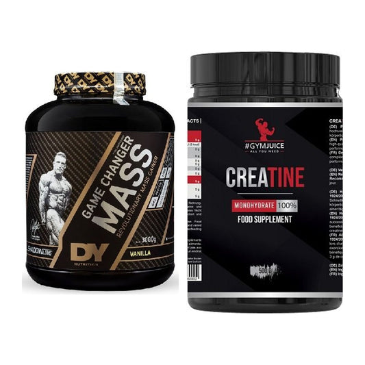 Masseaufbau-Set: DY Nutrition Game Changer + #GYMJUICE Creatine – alle enthaltenen Artikel