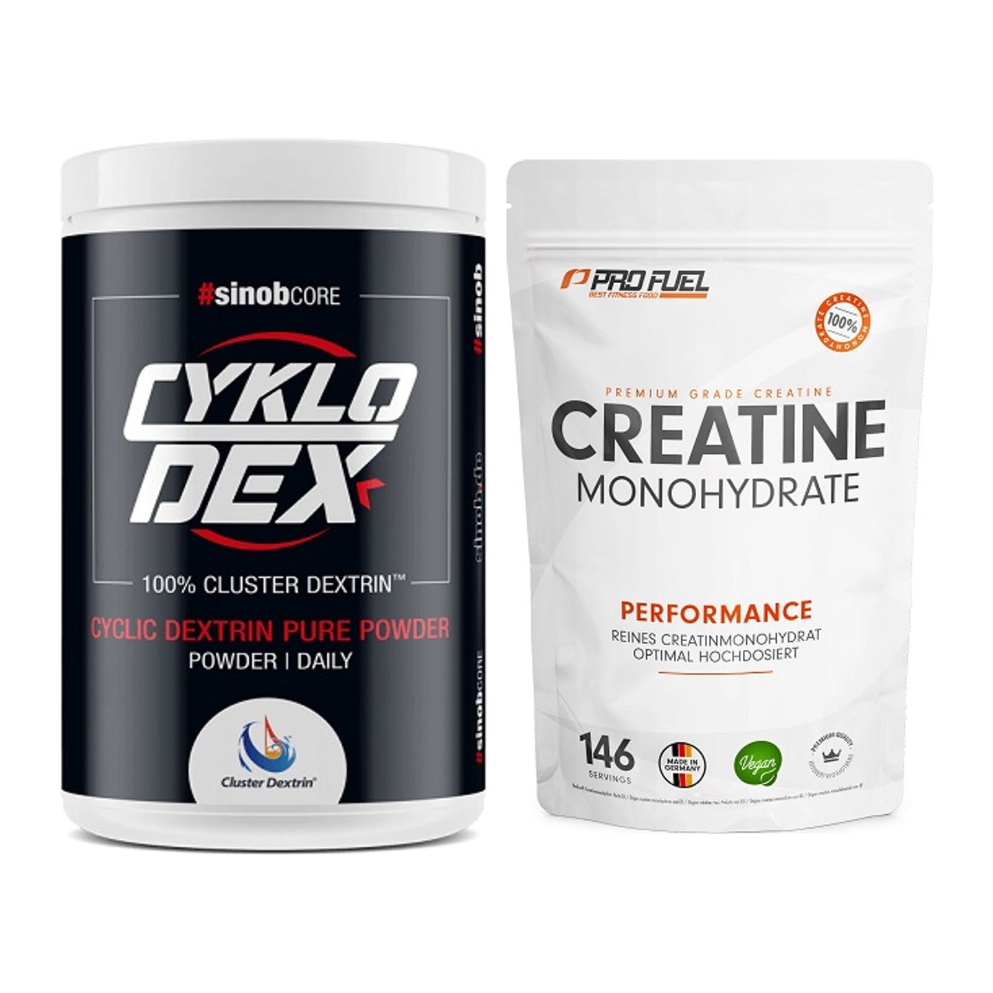 Masseaufbau-Set: Sinob Core CykloDex 1kg + ProFuel Creatine – alle enthaltenen Artikel