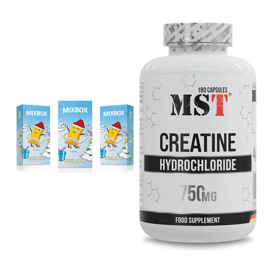 Masseaufbau-Set: Sven Jack MIXBOX 49x65g Fitness + MST Creatine HCL – alle enthaltenen Artikel