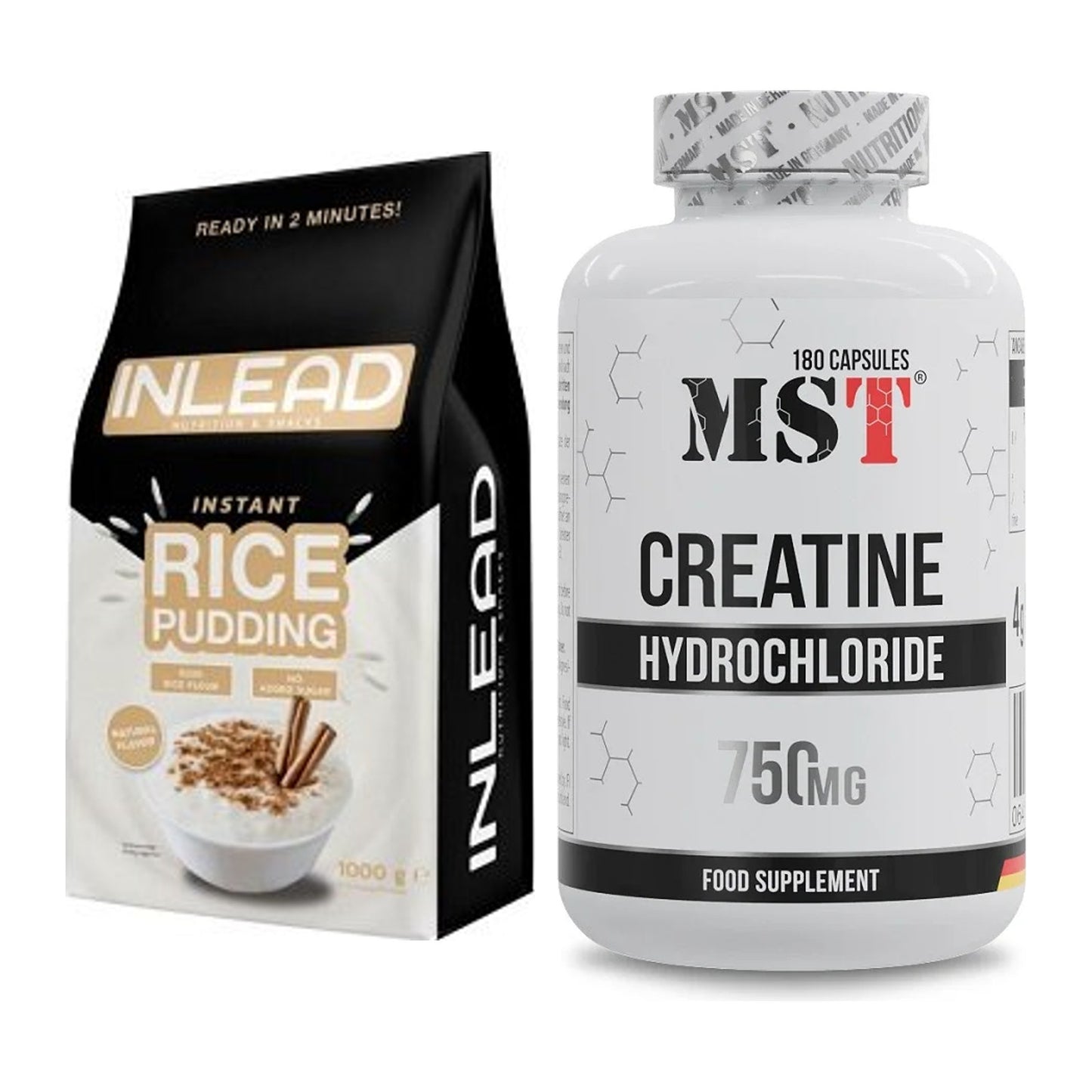 Masseaufbau-Set: INLEAD Instant Rice Pudding + MST Creatine HCL – alle enthaltenen Artikel