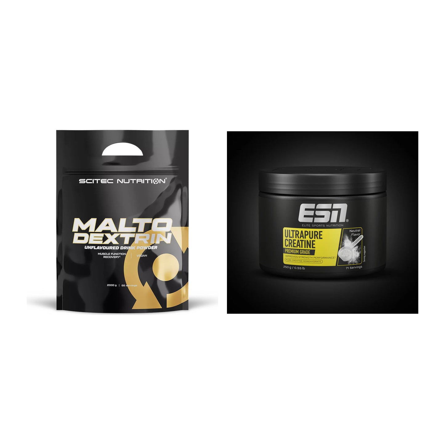 Masseaufbau-Set: Scitec Maltodextrin 2000g + ESN Ultrapure Creatine – alle enthaltenen Artikel