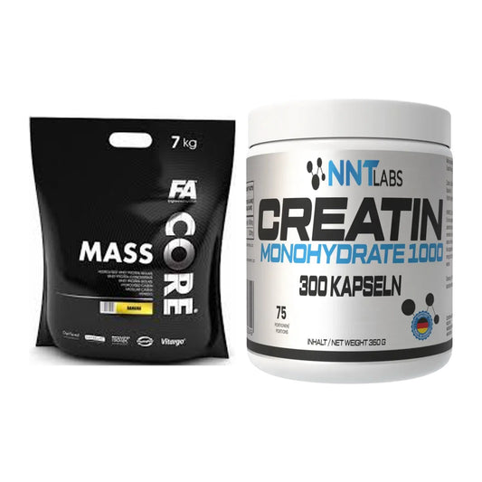 Masseaufbau-Set: FA Nutrition CORE Mass + NNT Creatin 1000 mg – alle enthaltenen Artikel