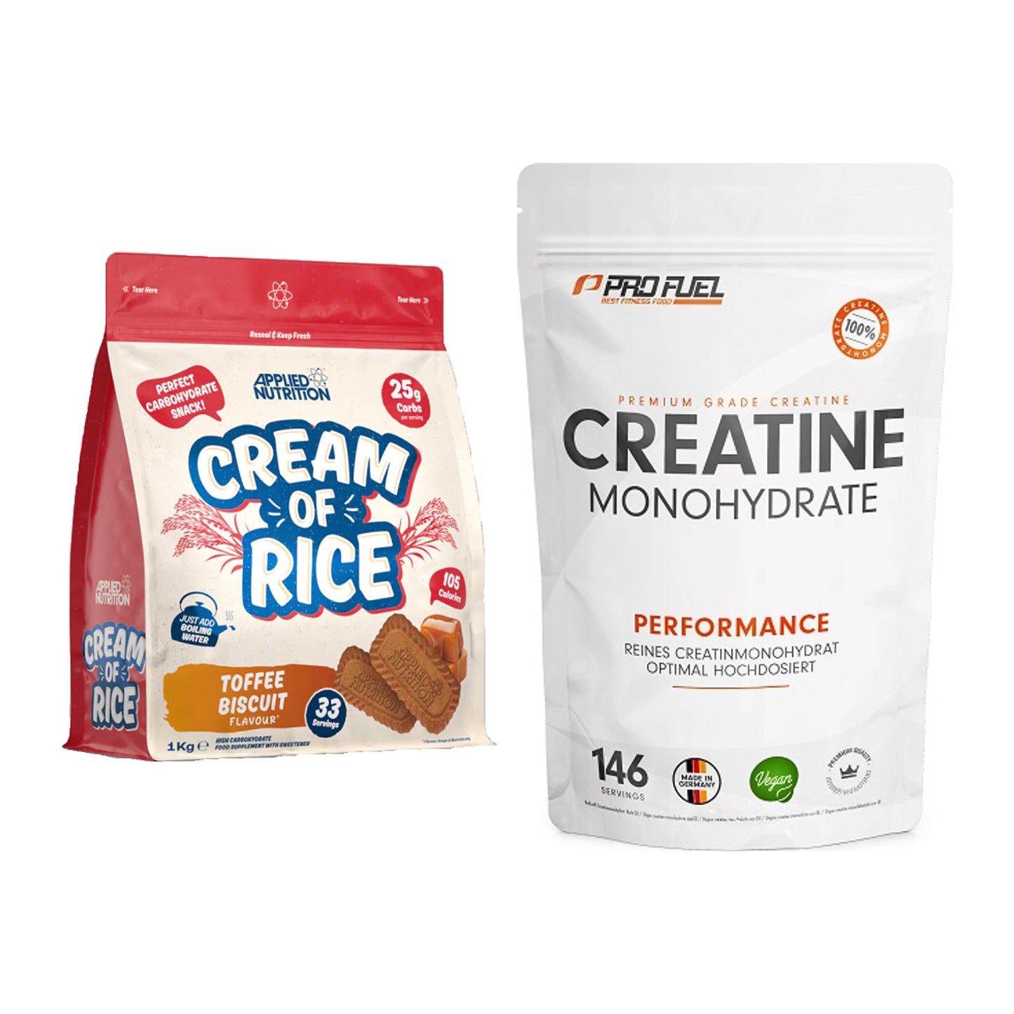 Masseaufbau-Set: Applied Nutrition Cream + ProFuel Creatine – alle enthaltenen Artikel