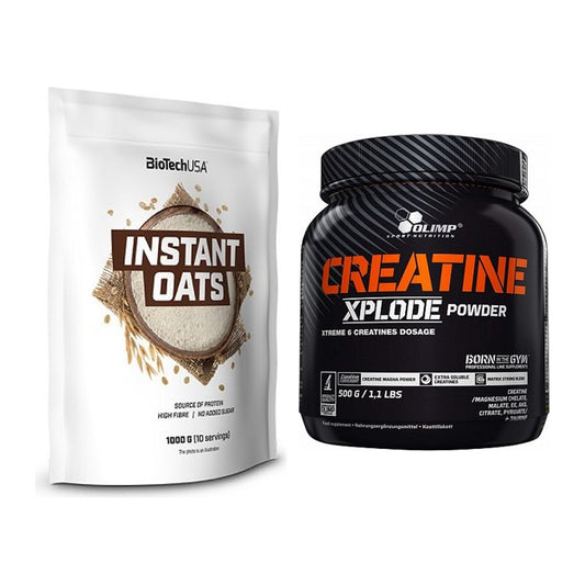 Masseaufbau-Set: BioTech Instant Oats + Olimp Creatine Xplode – alle enthaltenen Artikel