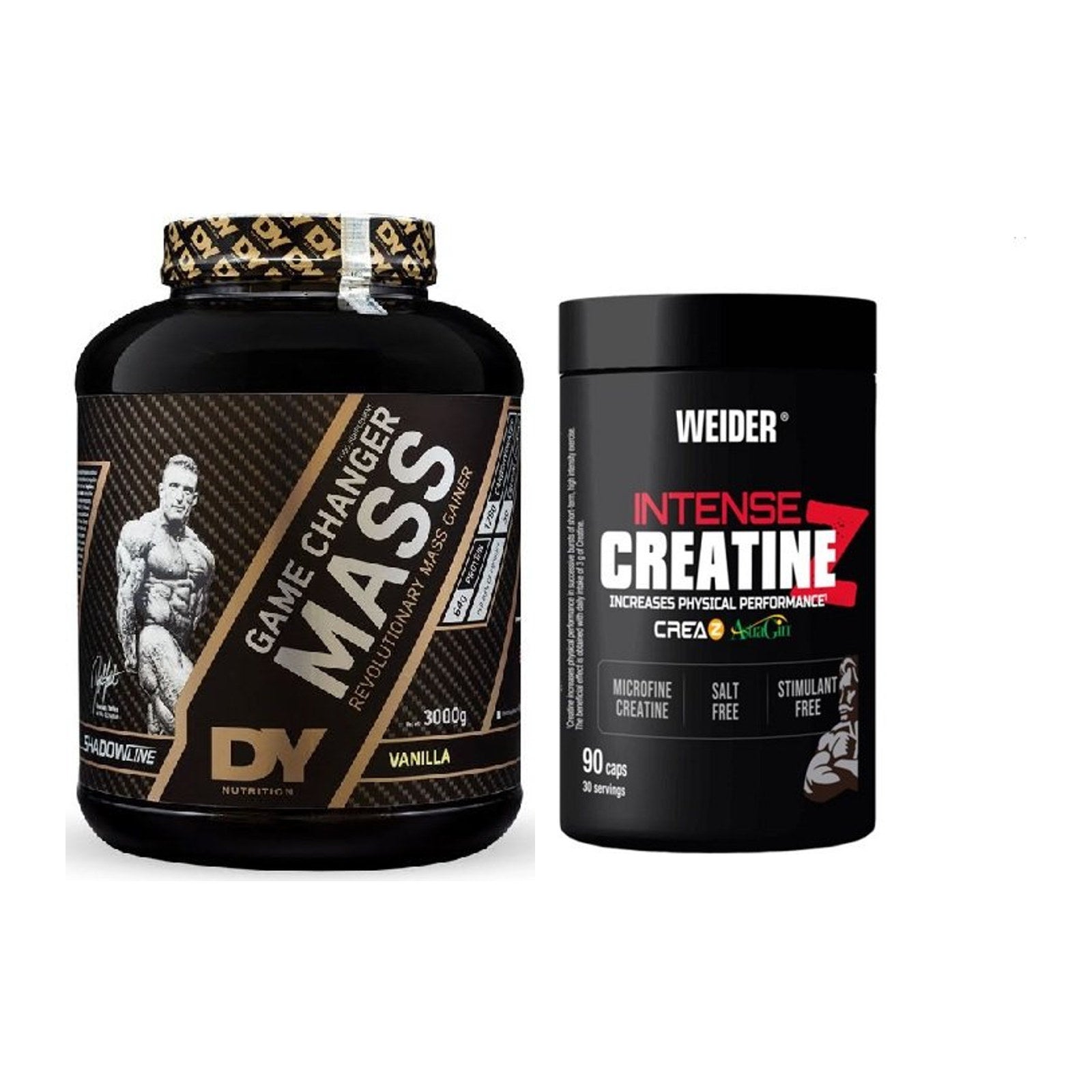 Masseaufbau-Set: DY Nutrition Game Changer + Weider Intense Pure – alle enthaltenen Artikel