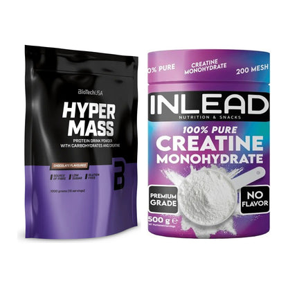 Masseaufbau-Set: BioTech Hyper Mass + INLEAD Creatine Monohydrate – alle enthaltenen Artikel