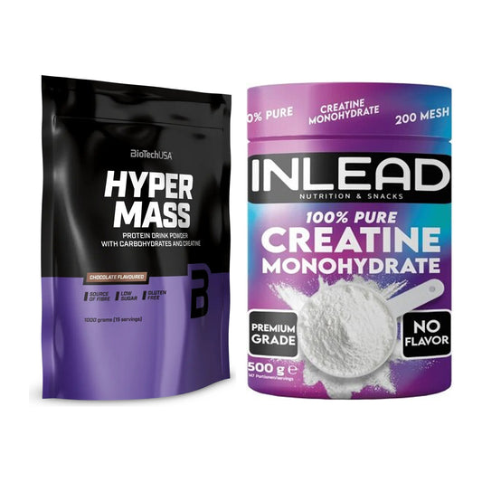 Masseaufbau-Set: BioTech Hyper Mass + INLEAD Creatine Monohydrate – alle enthaltenen Artikel