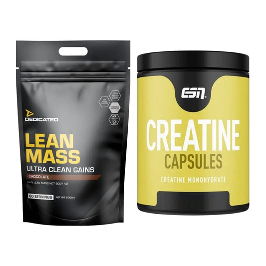 Masseaufbau-Set: Dedicated Lean Mass Gainer + ESN Ultrapure Creatine – alle enthaltenen Artikel