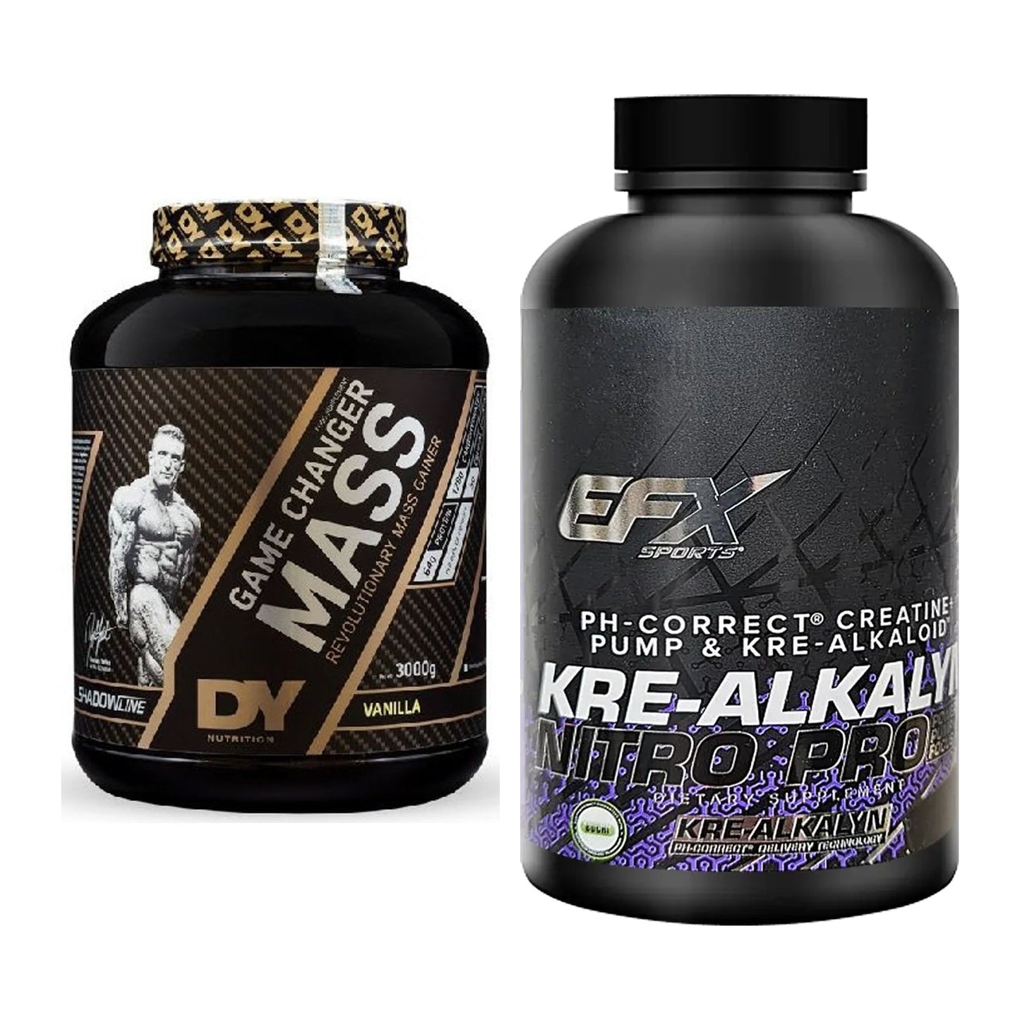 Masseaufbau-Set: DY Nutrition Game Changer + EFX Kre-Alkalyn PRO 120 – alle enthaltenen Artikel