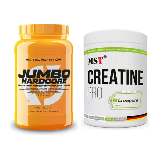 Masseaufbau-Set: Scitec Jumbo Hardcore1530g + MST Creatin Pro CREAPURE – alle enthaltenen Artikel