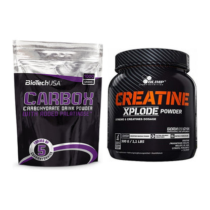 Masseaufbau-Set: BioTech CarboX + Olimp Creatine Xplode 500g Pulver – alle enthaltenen Artikel