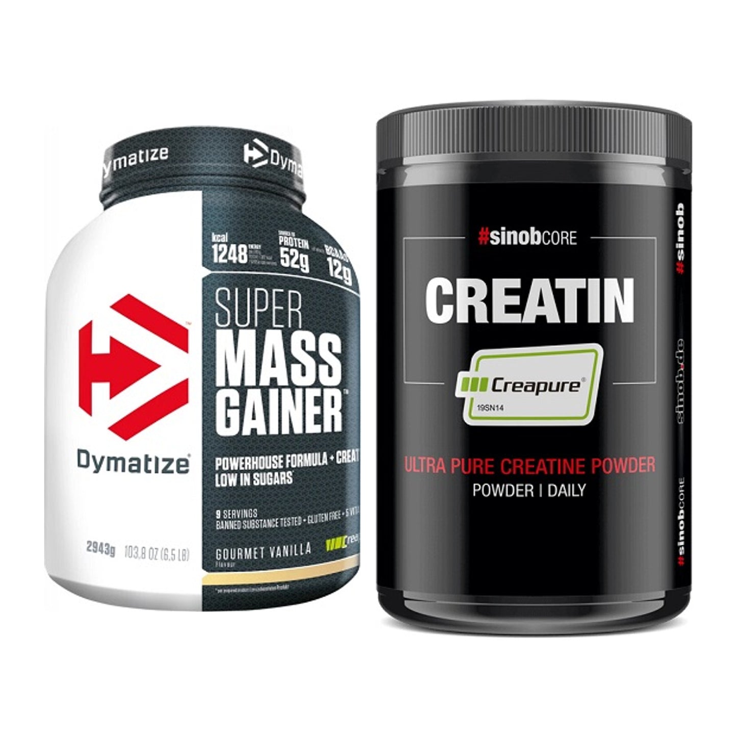 Masseaufbau-Set: Dymatize Super Mass Gainer + Sinob Creatin CREAPURE – alle enthaltenen Artikel