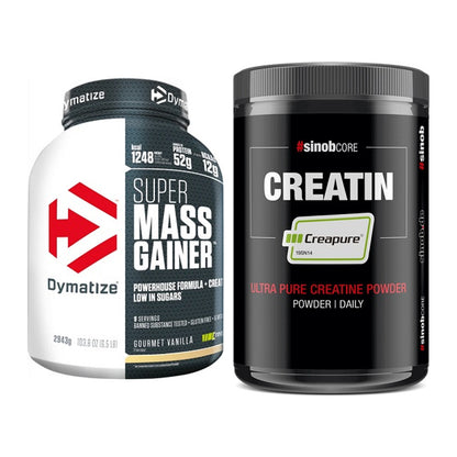 Masseaufbau-Set: Dymatize Super Mass Gainer + Sinob Creatin CREAPURE – alle enthaltenen Artikel
