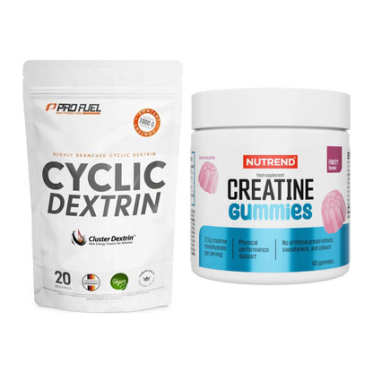 Masseaufbau-Set: ProFuel Cyclic Dextrin + Nutrend Creatine Gummies – alle enthaltenen Artikel