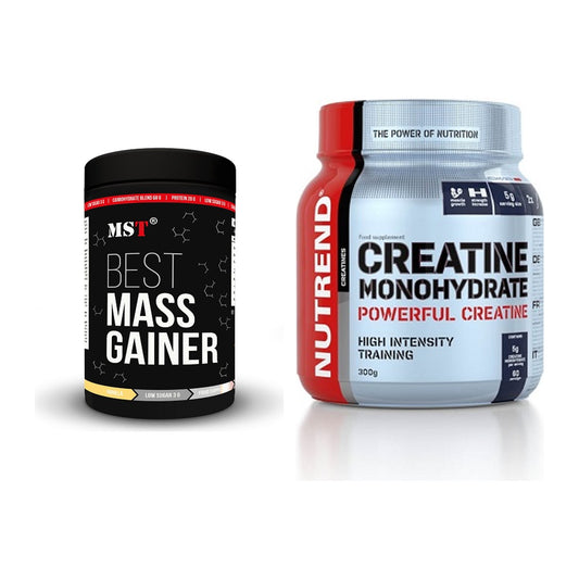 Masseaufbau-Set: MST Best Mass Gainer + Nutrend Creatine Monohydrate – alle enthaltenen Artikel