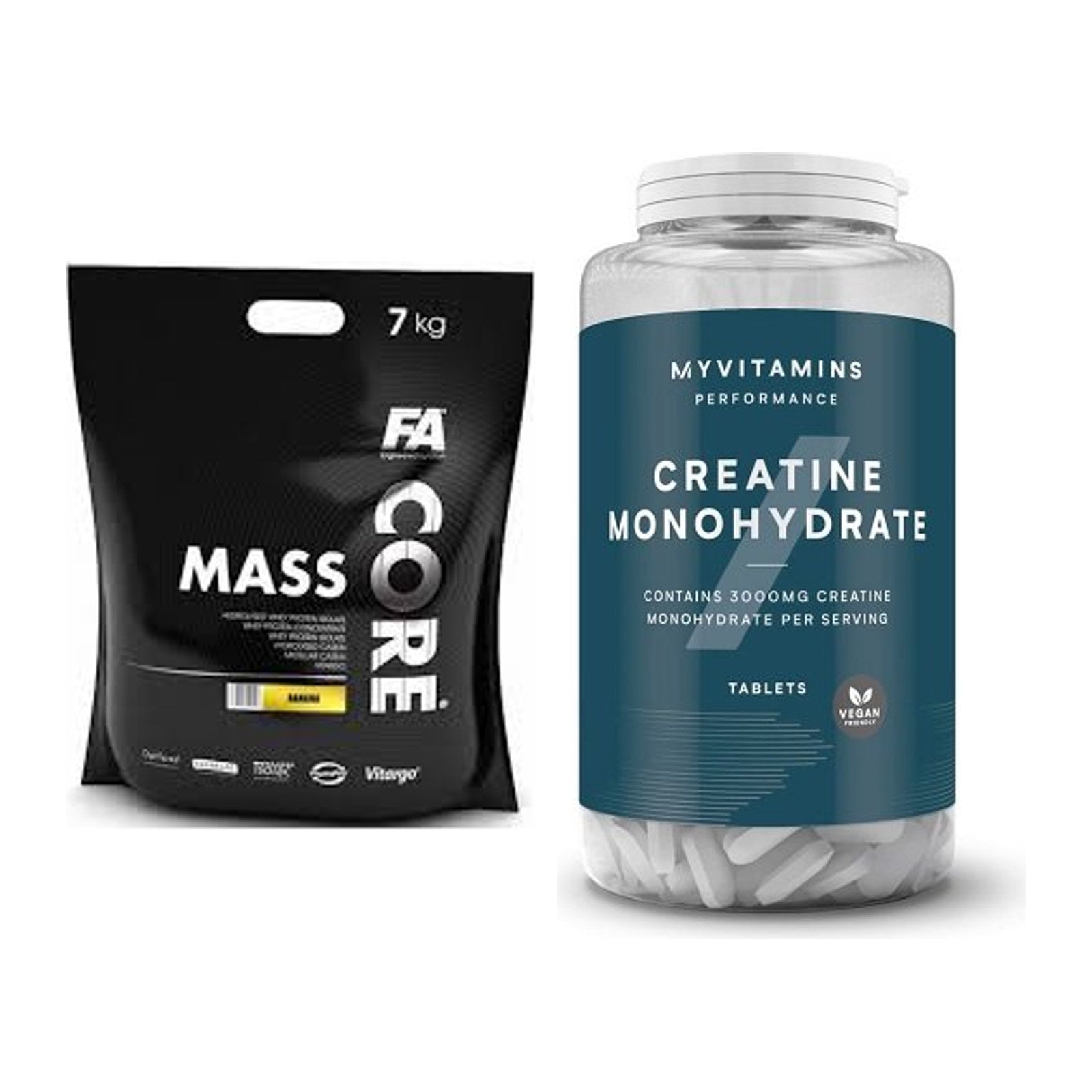 Masseaufbau-Set: FA Nutrition CORE Mass + MyProtein MyVitamins – alle enthaltenen Artikel