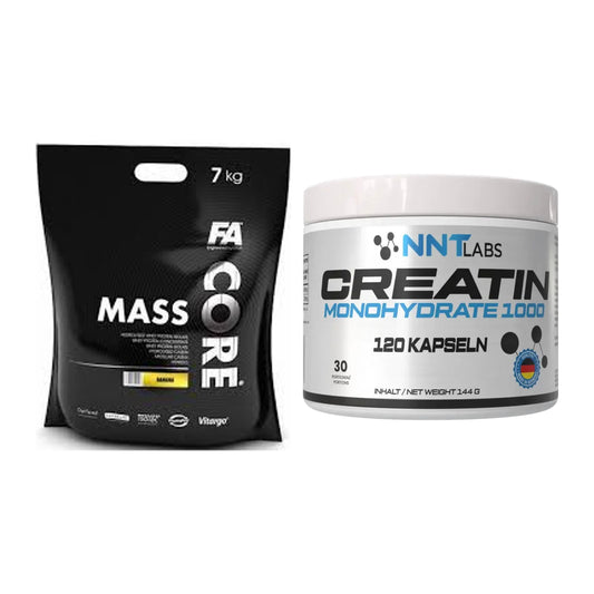 Masseaufbau-Set: FA Nutrition CORE Mass + NNT Creatin 1000 mg – alle enthaltenen Artikel
