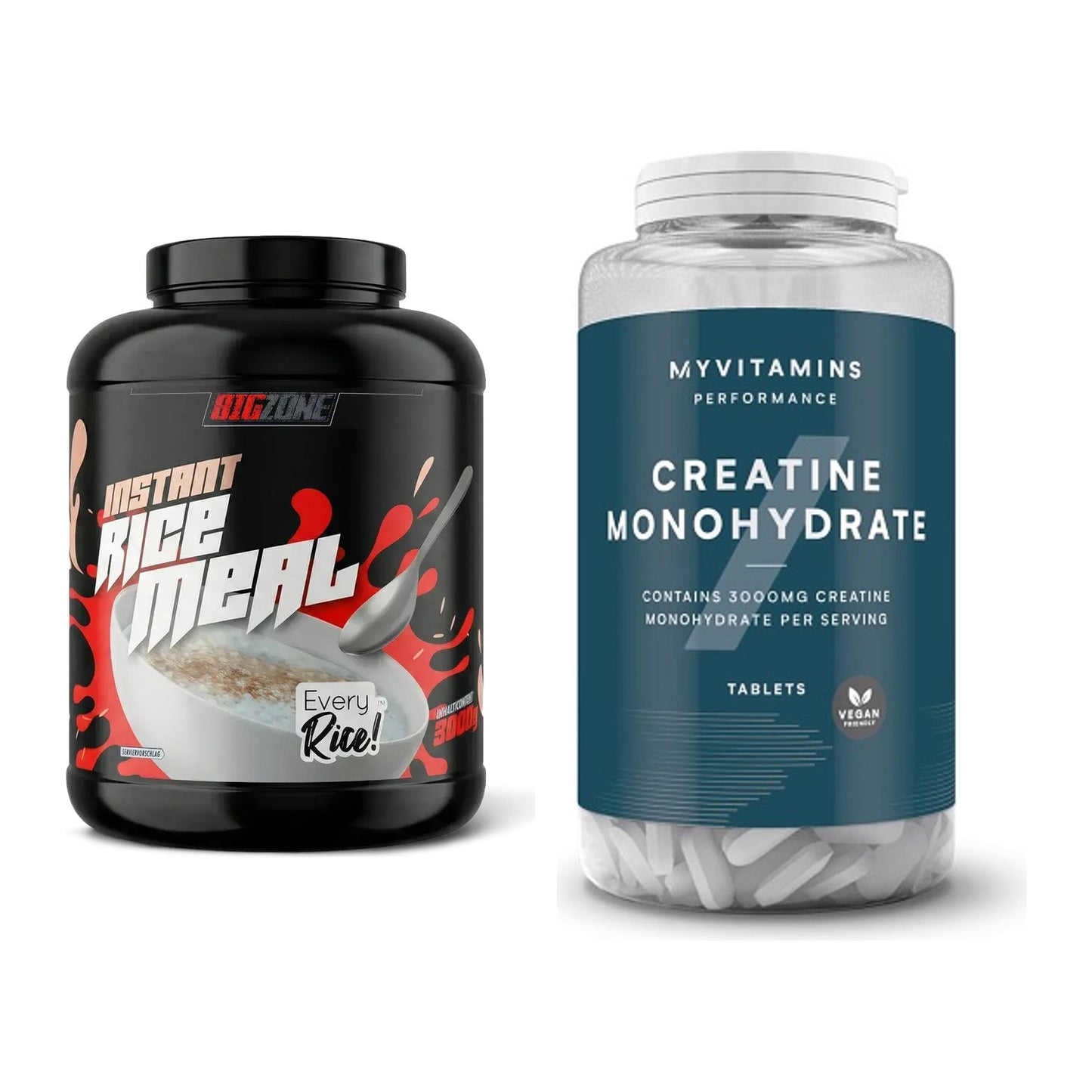 Masseaufbau-Set: Big Zone Rice Meal 3000g + MyProtein MyVitamins – alle enthaltenen Artikel