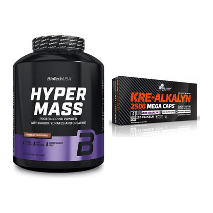 Masseaufbau-Set: BioTech Hyper Mass 2270g + Olimp Kre Alkalyn 2500 – alle enthaltenen Artikel