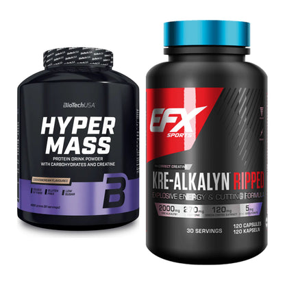 Masseaufbau-Set: BioTech Hyper Mass + EFX Kre-Alkalyn Ripped Kapsel – alle enthaltenen Artikel