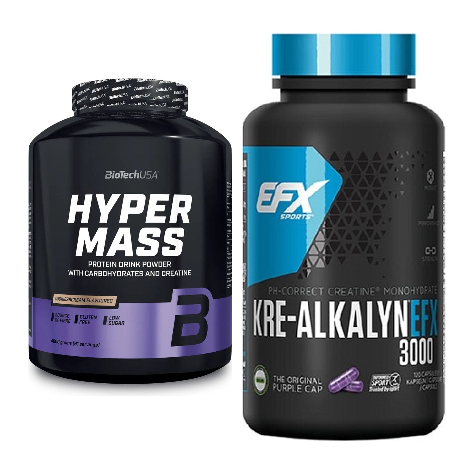 Masseaufbau-Set: BioTech Hyper Mass + EFX Kre-Alkalyn 3000 – alle enthaltenen Artikel