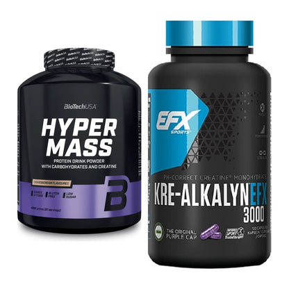 Masseaufbau-Set: BioTech Hyper Mass + EFX Kre-Alkalyn 3000 – alle enthaltenen Artikel