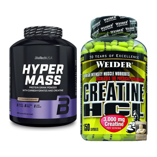 Masseaufbau-Set: BioTech Hyper Mass + Weider Creatin HCL – alle enthaltenen Artikel