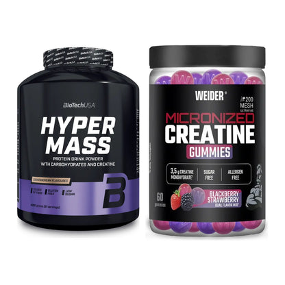 Masseaufbau-Set: BioTech Hyper Mass + Weider Micronized – alle enthaltenen Artikel